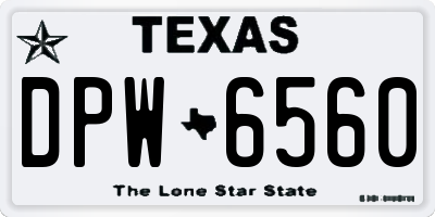 TX license plate DPW6560