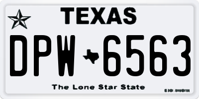 TX license plate DPW6563