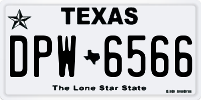 TX license plate DPW6566