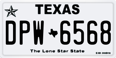 TX license plate DPW6568