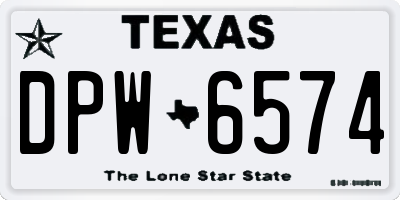 TX license plate DPW6574