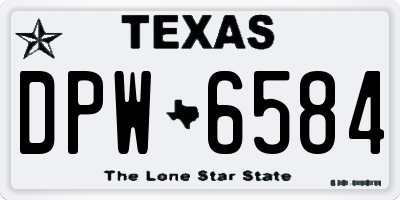 TX license plate DPW6584