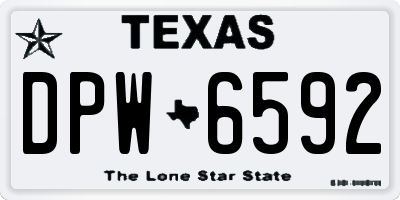 TX license plate DPW6592