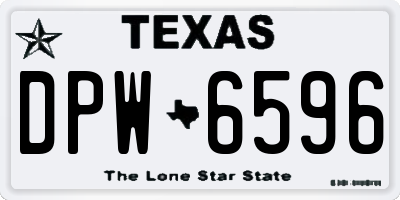 TX license plate DPW6596