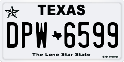 TX license plate DPW6599