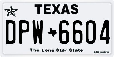 TX license plate DPW6604