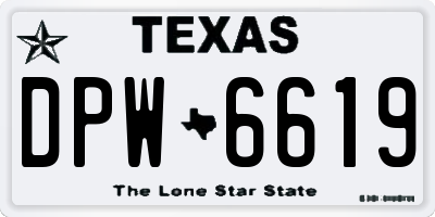 TX license plate DPW6619