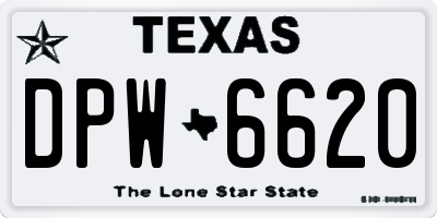 TX license plate DPW6620