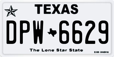 TX license plate DPW6629