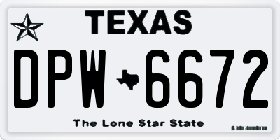 TX license plate DPW6672