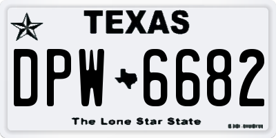 TX license plate DPW6682