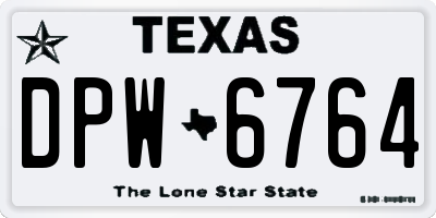 TX license plate DPW6764