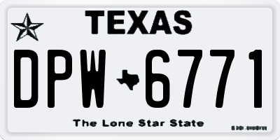 TX license plate DPW6771