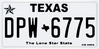 TX license plate DPW6775