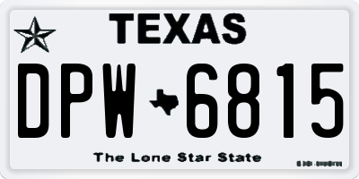 TX license plate DPW6815