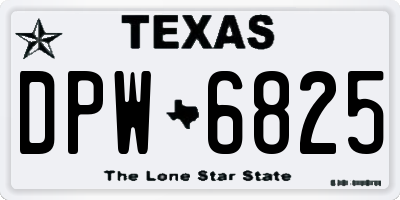 TX license plate DPW6825