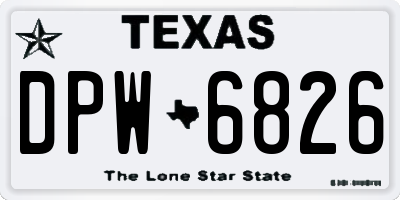 TX license plate DPW6826