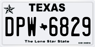 TX license plate DPW6829