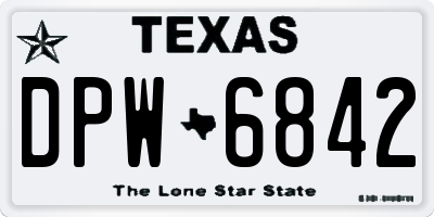 TX license plate DPW6842