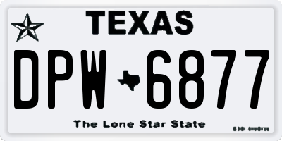 TX license plate DPW6877