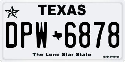 TX license plate DPW6878