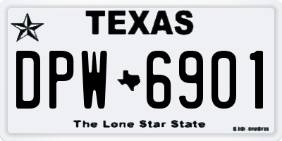 TX license plate DPW6901