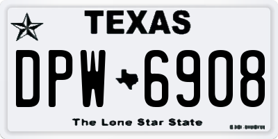 TX license plate DPW6908