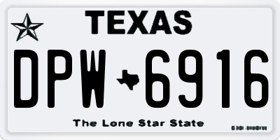 TX license plate DPW6916