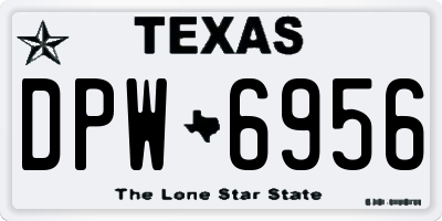 TX license plate DPW6956