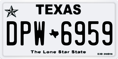 TX license plate DPW6959