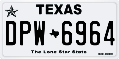 TX license plate DPW6964