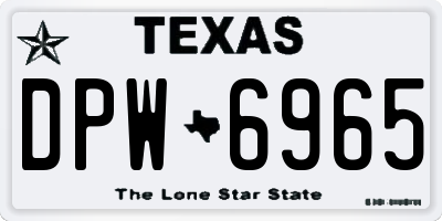 TX license plate DPW6965