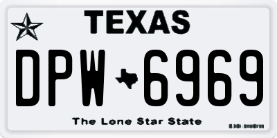 TX license plate DPW6969