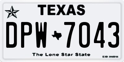 TX license plate DPW7043