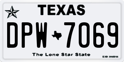TX license plate DPW7069