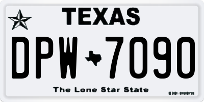 TX license plate DPW7090