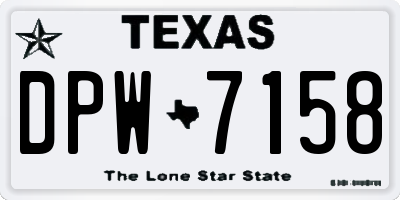 TX license plate DPW7158