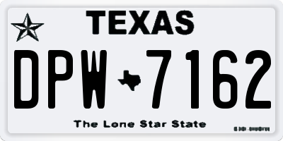 TX license plate DPW7162