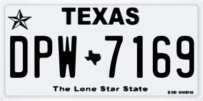 TX license plate DPW7169