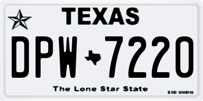 TX license plate DPW7220