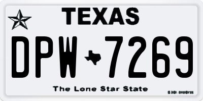 TX license plate DPW7269