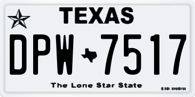 TX license plate DPW7517