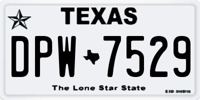 TX license plate DPW7529