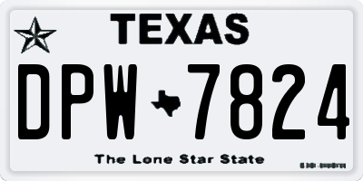 TX license plate DPW7824