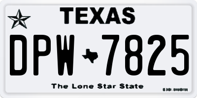 TX license plate DPW7825