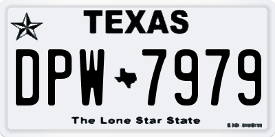 TX license plate DPW7979