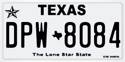 TX license plate DPW8084