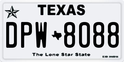 TX license plate DPW8088