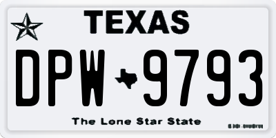 TX license plate DPW9793