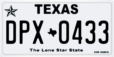 TX license plate DPX0433